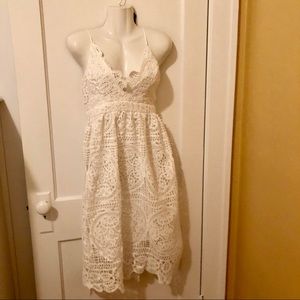 Do and Be White Lace Midi Dress